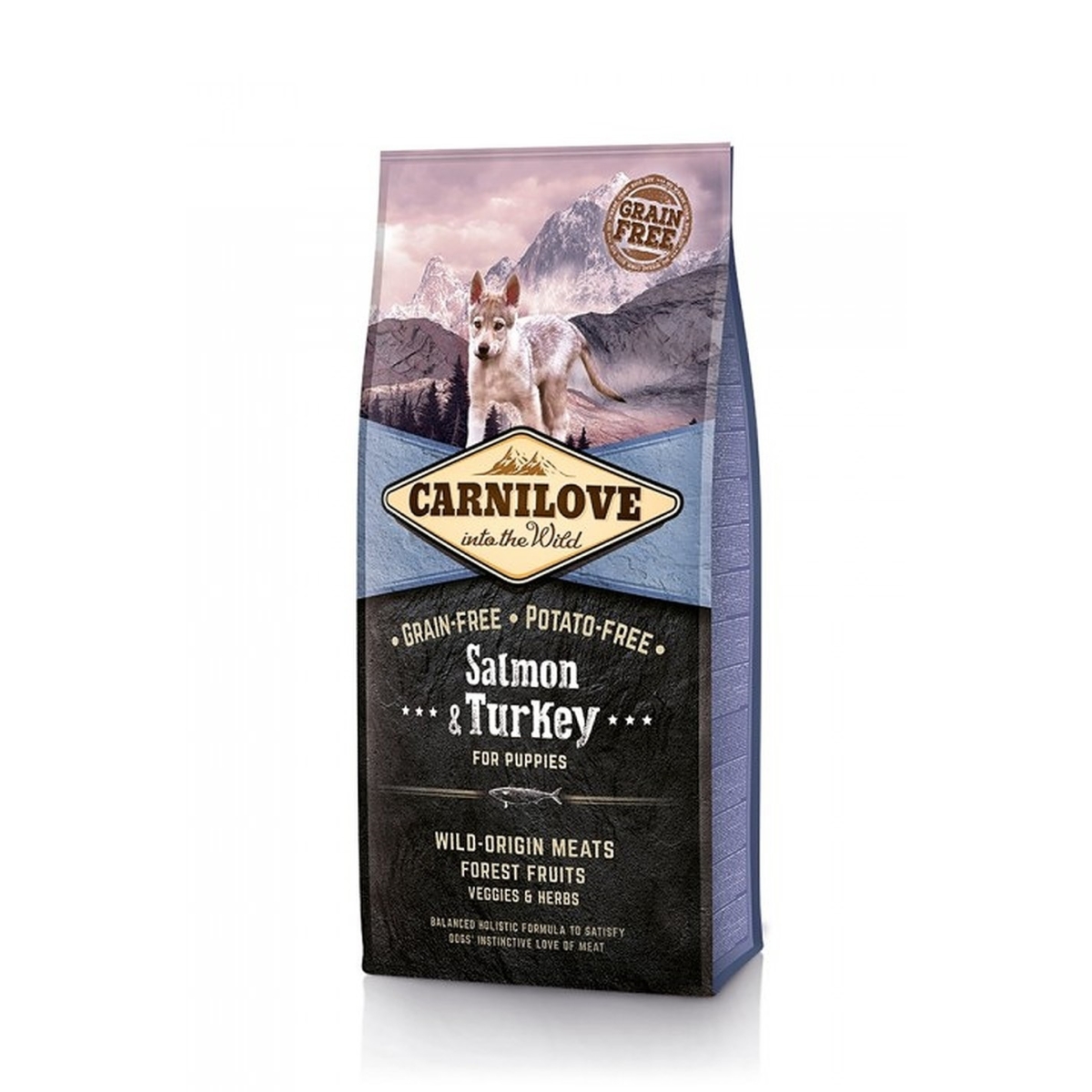 CARNILOVE sausā barība kucēniem lasis/tītars 12kg - Produkta attēls