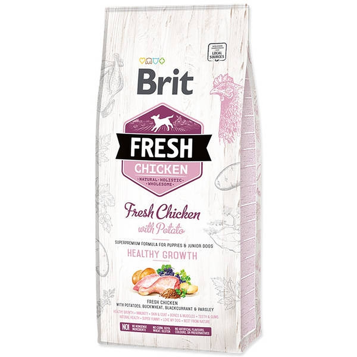 BRIT Fresh sausā barība kucēniem vista/kartupeļi 12kg - Produkta attēls