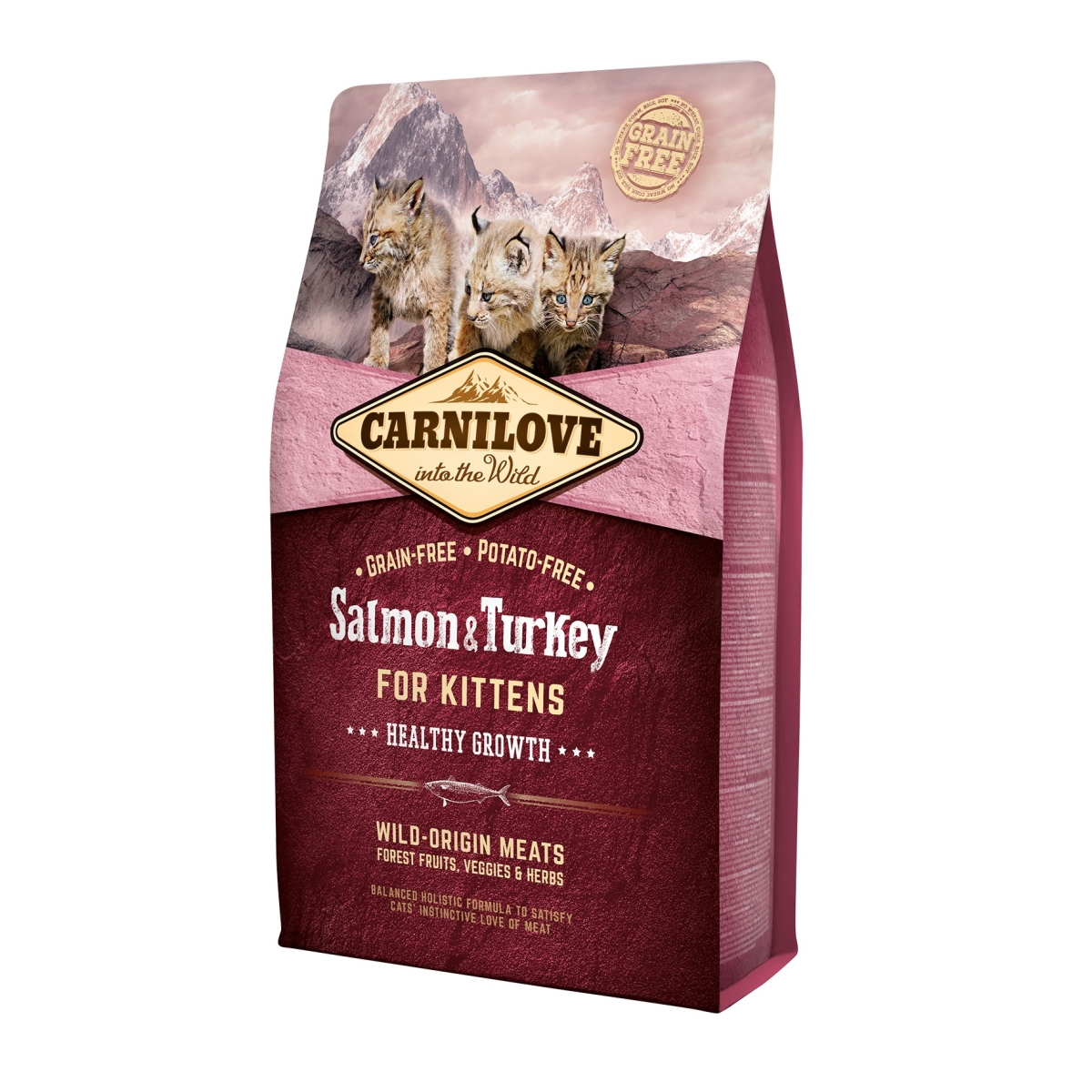 CARNILOVE sausā barība kaķēniem lasis/tītars 2kg - Produkta attēls