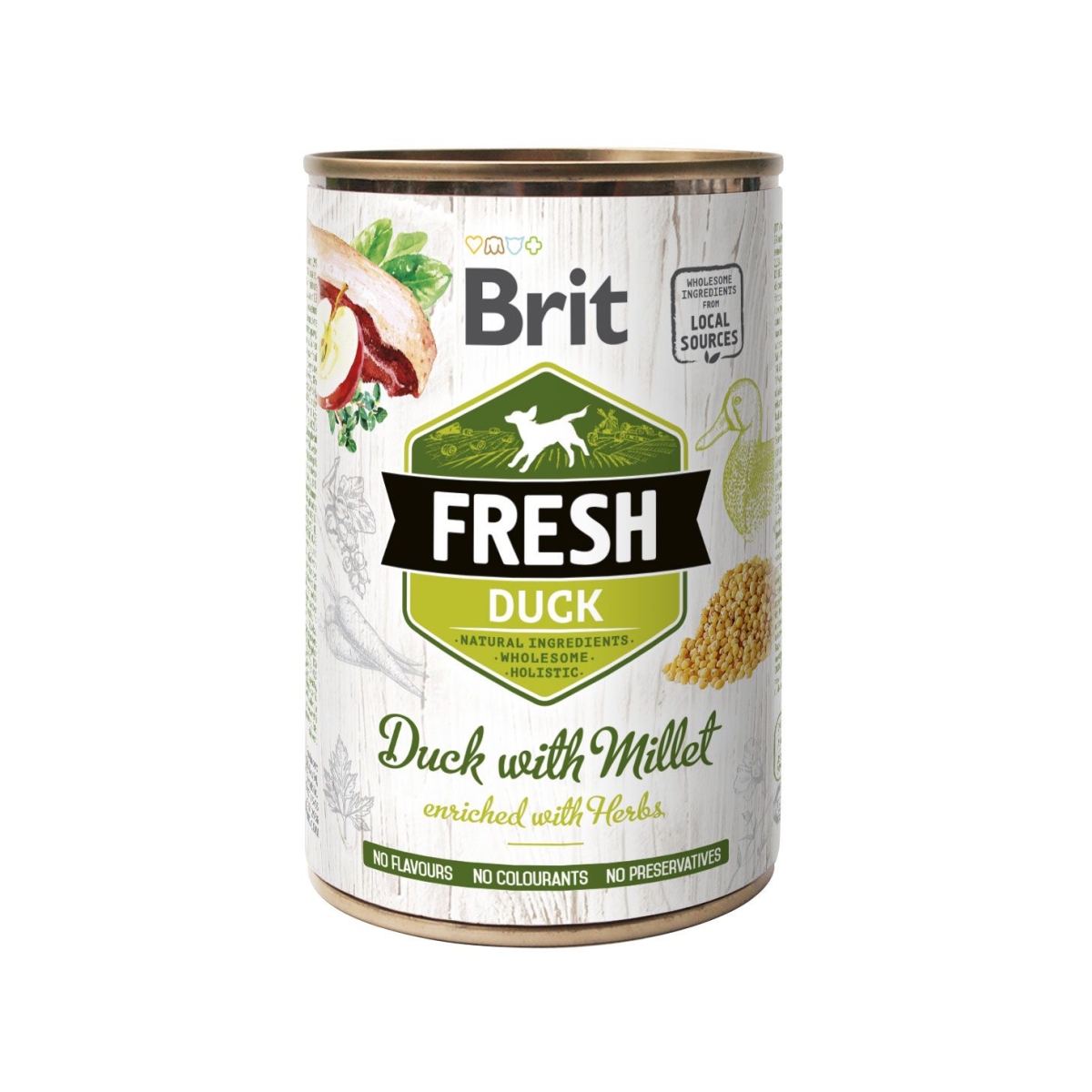 BRIT Fresh mitrā barība suņiem, pīle/prosa 400g - Produkta attēls