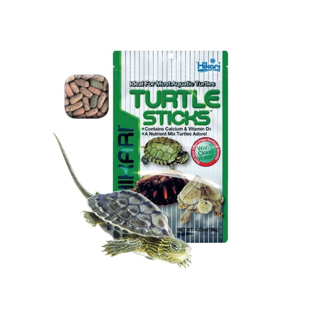 Hikari turtle sticks-barība ūdens bruņurupučiem 120g - Produkta attēls