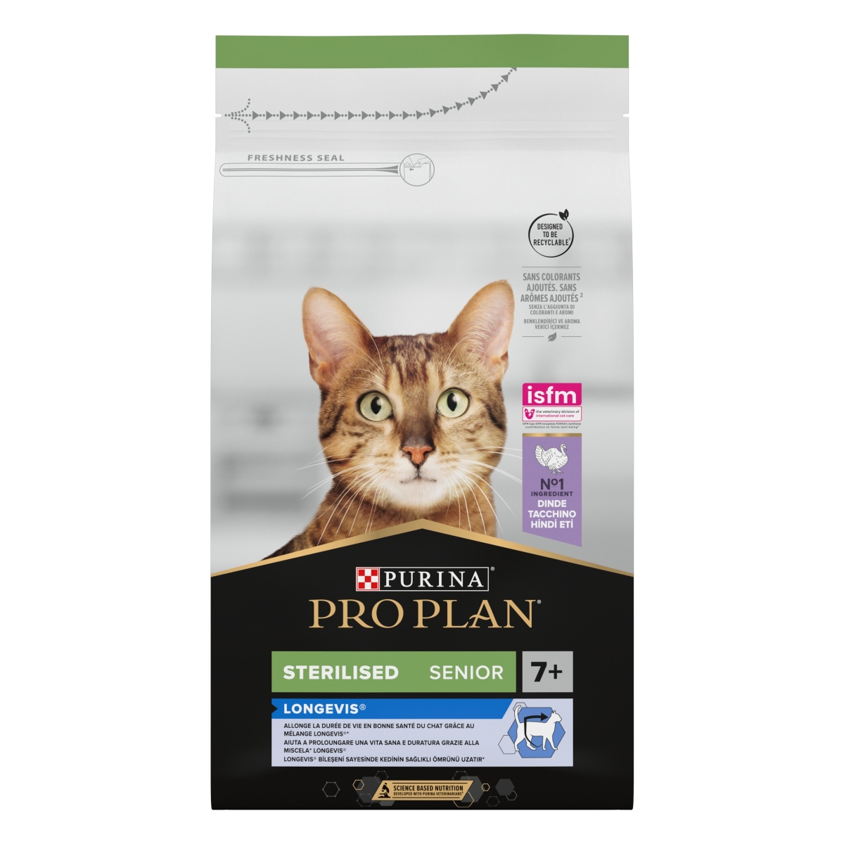 PRO PLAN Sterilised Senior 7+ sausā barība kaķiem, tītars, 1,5kg - Produkta attēls