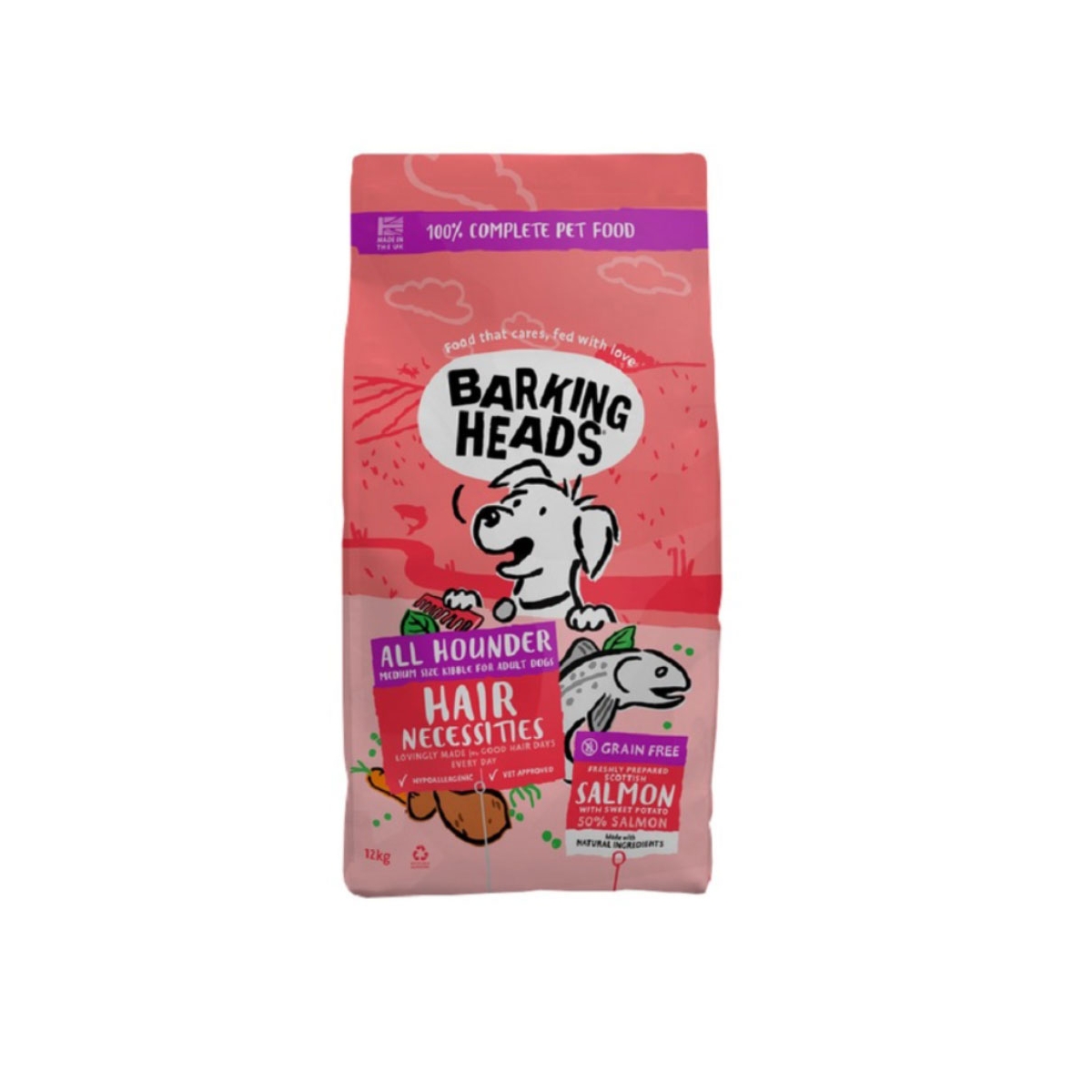 BARKING HEADS All Hounder Salmon sausā barība suņiem, lasis,12 kg - Produkta attēls