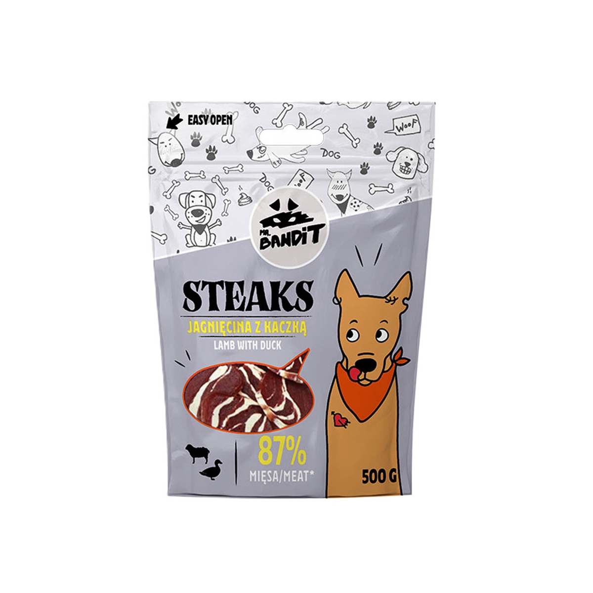 MR.BANDIT Steaks gardums suņiem, jērs/pīle, 500g - Produkta attēls