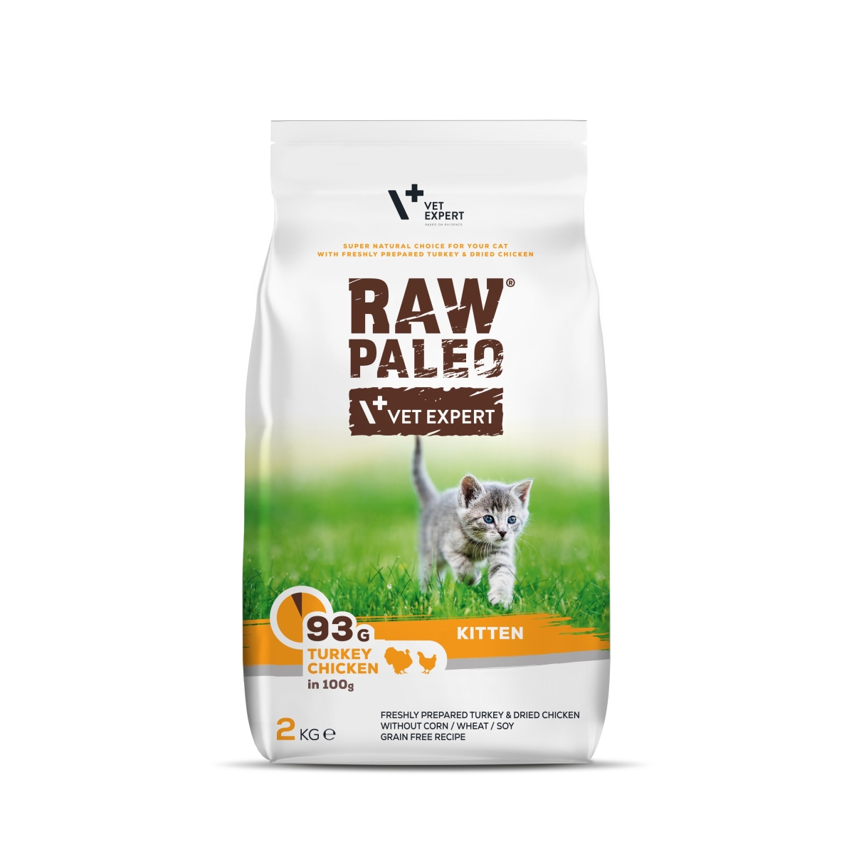 RAW PALEO Kitten sausā barība kaķēniem tītars/vista 2kg - Produkta attēls