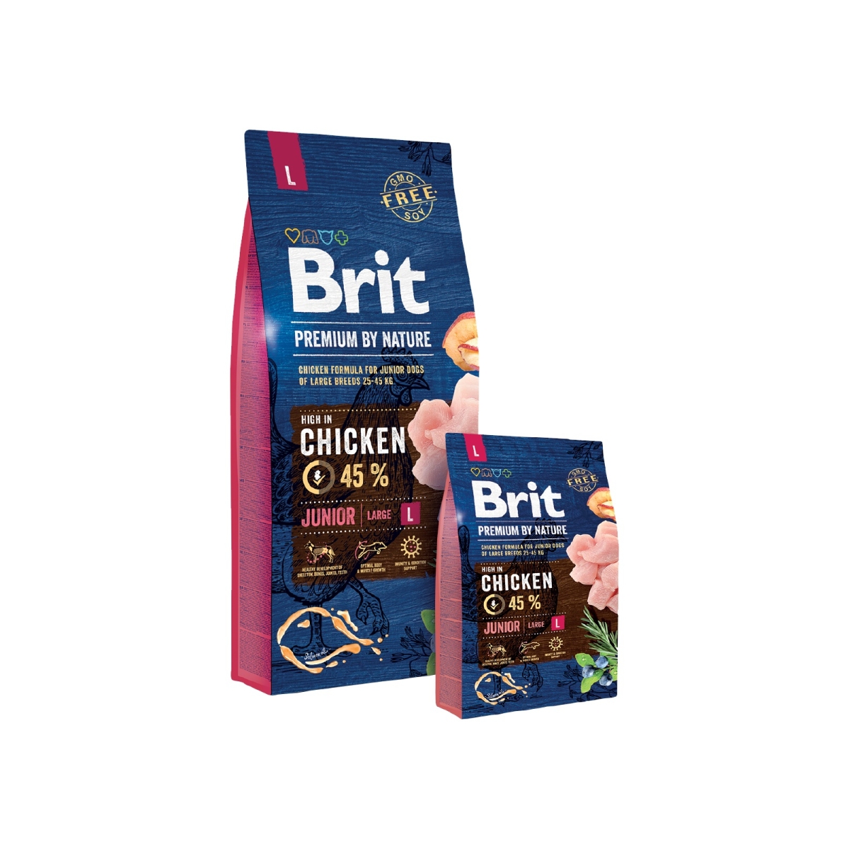 BRIT Premium sausā barība lielo šķirņu kucēniem, vista 15 kg - Produkta attēls