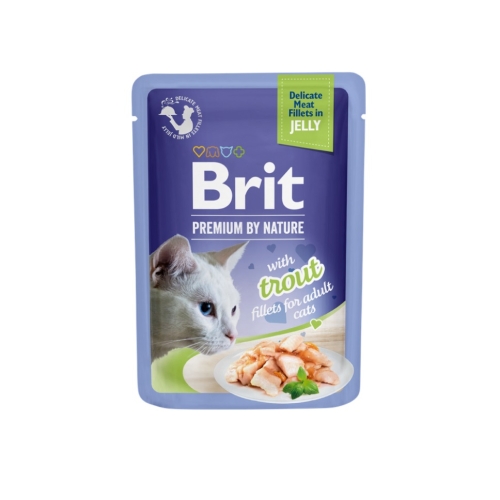 BRIT Premium mitrā barība kaķiem, forele želejā, 85g