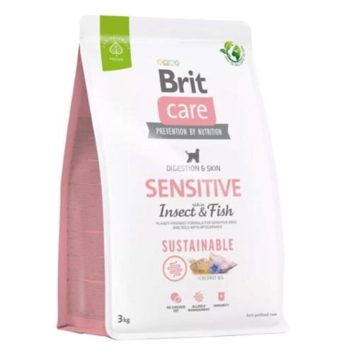 BRIT Care Sustainable Sensitive barība suņiem insekti/zivis, 3kg