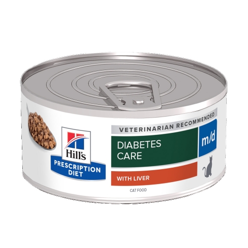 HILL'S PD m/d Diabetes Care mitrā barība kaķiem, aknas, 156g