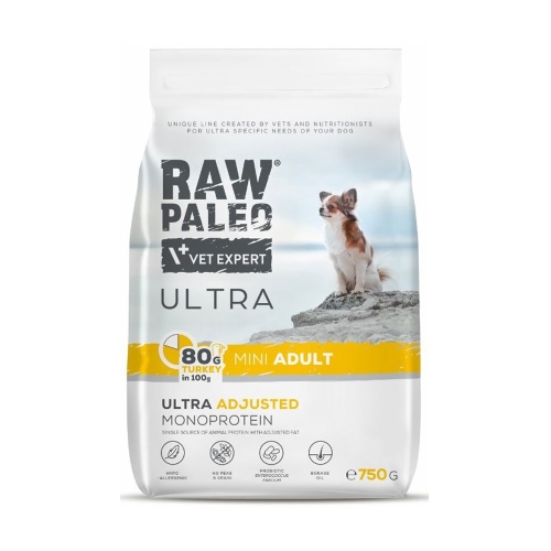 RAW PALEO Ultra Mini sausā barība suņiem, tītars, 750g