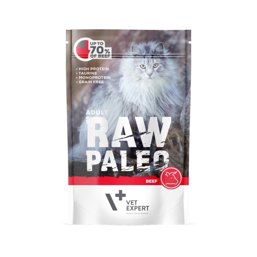 RAW PALEO mitrā barība kaķiem ar liellopu, 100g