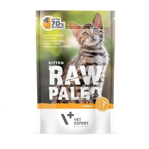 Raw Paleo mitrā barība kaķēniem ar tītaru, 100g