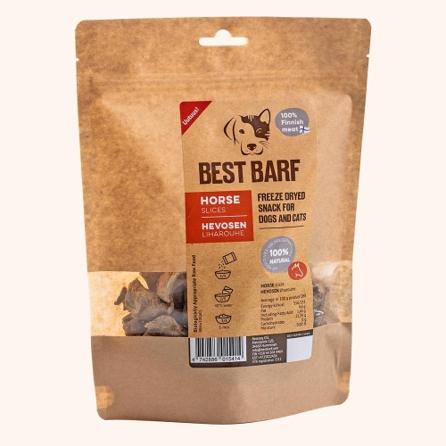 BEST BARF liofilizētas zirgu gaļas šķēlītes, 100g