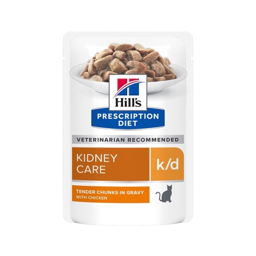 HILL'S PD k/d Kidnay Care mitrā barība kaķiem, vista, 85g