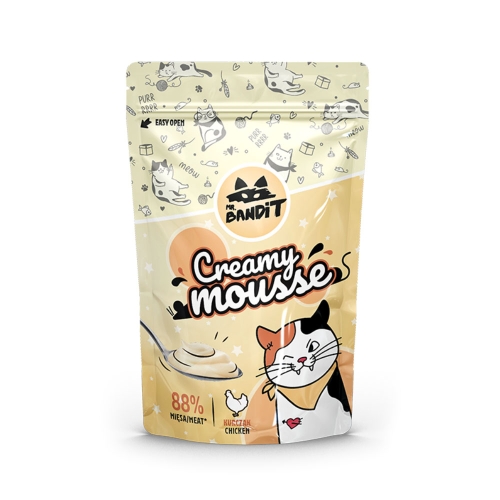 MR.BANDIT Creamy Mousse kaķiem, ar vistas garšu, 60g