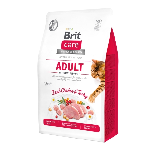 BRIT Care Activity Support sausā barība kaķiem vista/tītars 400g