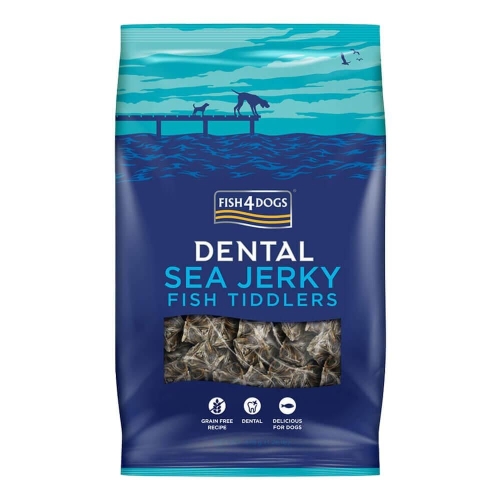 FISH4DOGS Dental Jerky Tiddlers kārumi suņiem, 115g