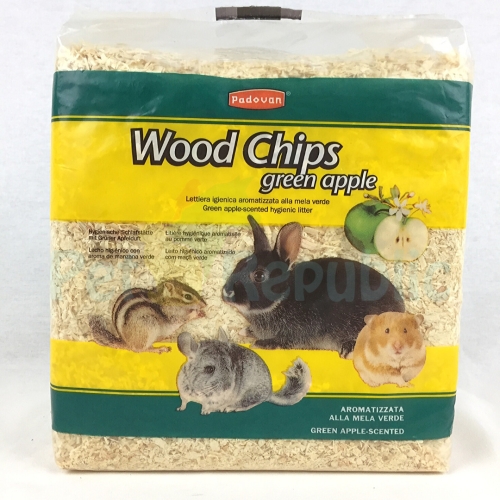 PADOVAN Woodchips pakaiši grauzējiem, ar zaļo ābolu smaržu, 1 kg