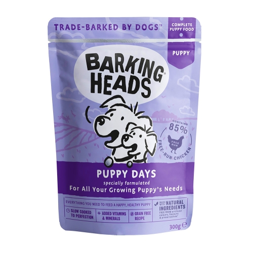 BARKING HEADS Puppy Days mitrā barība kucēniem,vista, 300g