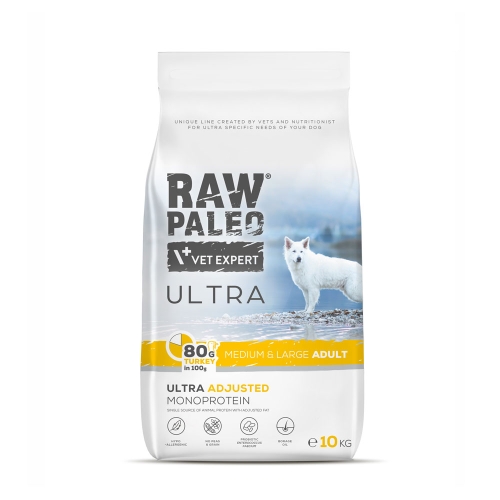 RAW PALEO Ultra Medium/Large sausā barība suņiem, tītars, 10kg