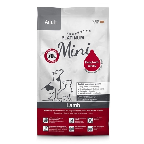 PLATINUM Adult Mini sausā barība suņiem, jērs, 900g