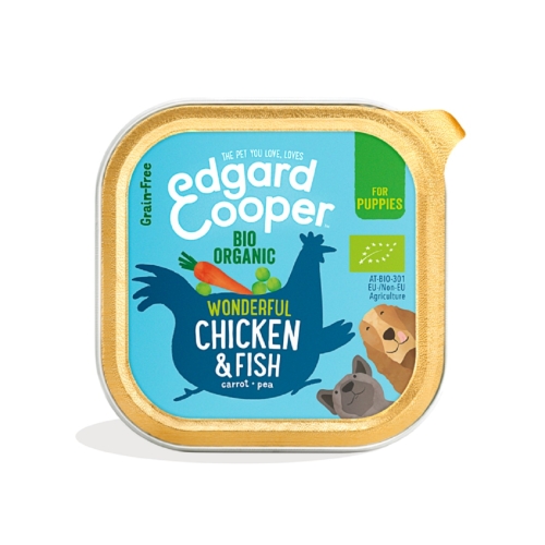 EDGARD COOPER Organic mitrā barība, vistas gaļa un zivis,kucēniem 300g