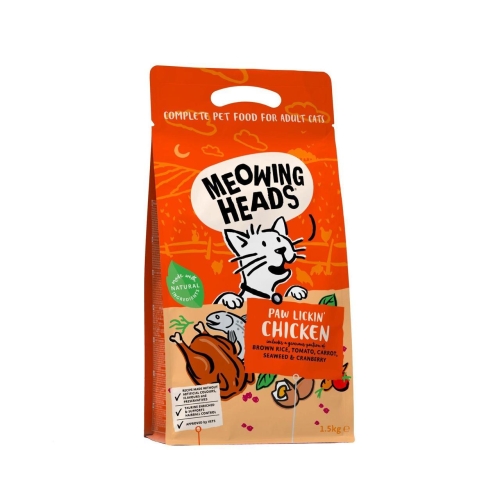 MEOWING HEADS Paw Lickin' Chicken sausā barība kaķiem,vista, 1,5 kg