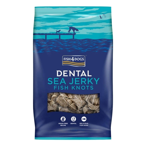 FISH4DOGS Dental Sea Jerky Knots kārumi suņiem, zivju āda,500g