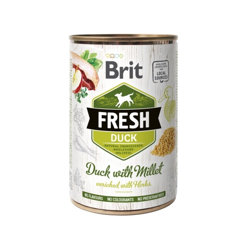 BRIT Fresh mitrā barība suņiem, pīle/prosa 400g