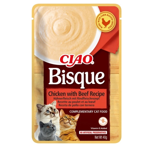 CHURU Ciao Bisque kārums kaķim, vista/liellops, 40g