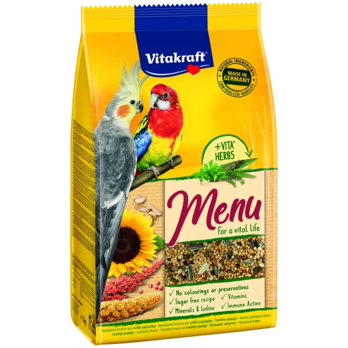 VITAKRAFT Premium Menu barība vidēja izmēra papagaiļiem 1kg