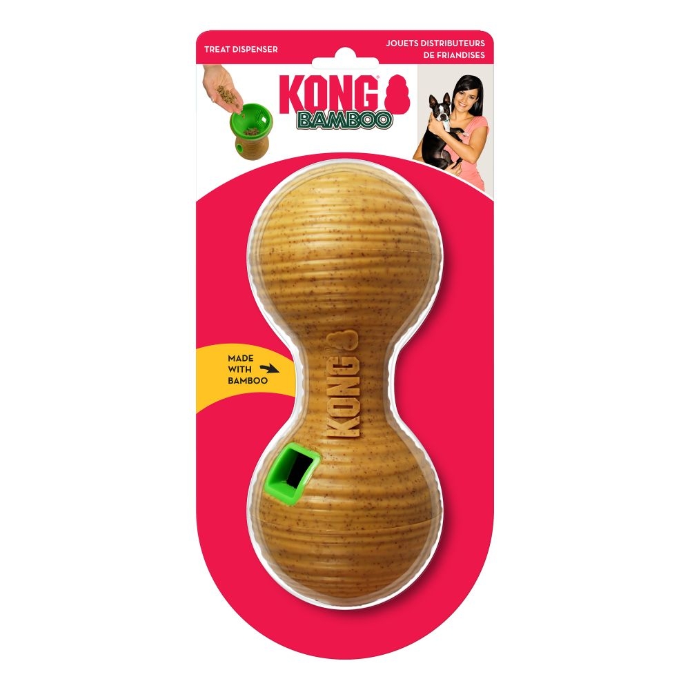 KONG Bamboo Feeder Dumbbell interaktīva rotaļlieta suņiem, M izmērs - Produkta attēls 2