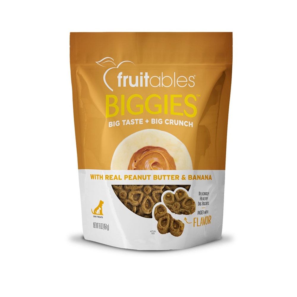 FRUITABLES DOG BIGGIES gardums suņiem zemesriekstu sviests/banāns 454g - Produkta attēls 2