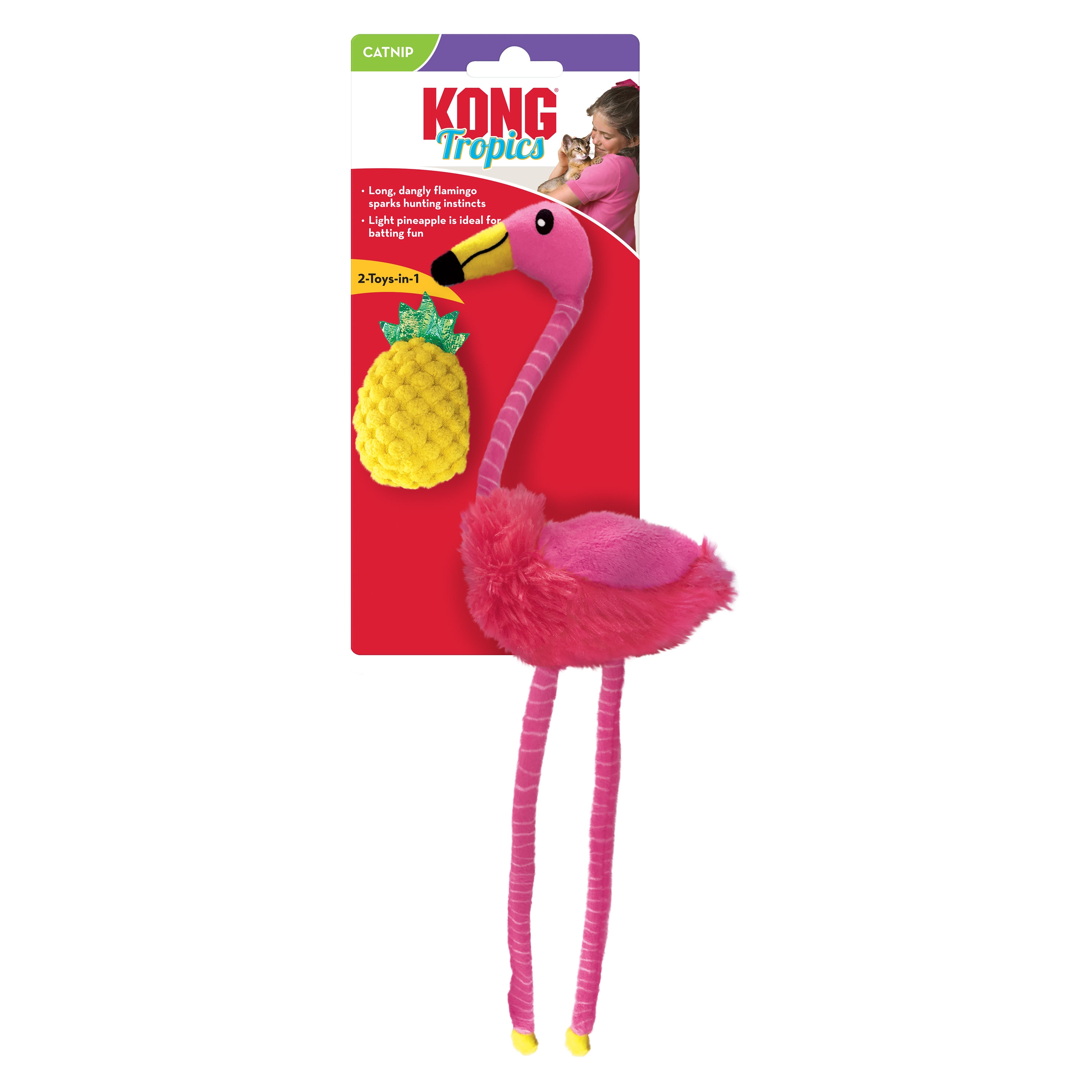 KONG Tropics Flamingo 2in1 rotaļlieta kaķiem - Produkta attēls 2